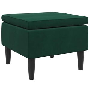 vidaXL Tabouret avec pieds en bois Vert fonc&eacute; Velours