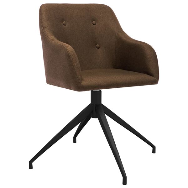 vidaXL Chaises pivotantes &agrave; manger lot de 2 marron tissu