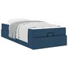 vidaXL Cadre de lit avec matelas avec matelas 2 pcs Bleu tissu