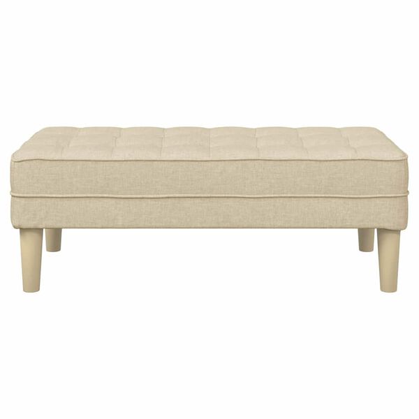 vidaXL banc avec coussin Cr&egrave;me 113 x 57 x 39 cm tissu