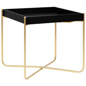 vidaXL Table d'appoint Noir et dor&eacute; 38x38x38,5 cm MDF