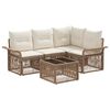 vidaXL Ensemble de canap&eacute; de jardin 5 pcs Beige polyrotin