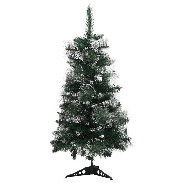 vidaXL Sapin de No&euml;l artificiel pr&eacute;-&eacute;clair&eacute; et supports vert 90 cm PVC