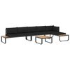 vidaXL Canap&eacute;s d'angle de jardin 4 pcs et coussins Aluminium et WPC