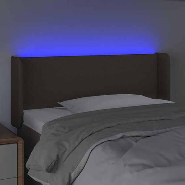 vidaXL T&ecirc;te de lit &agrave; LED Taupe 93x16x78/88 cm Tissu