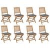 vidaXL Chaises pliantes avec coussins, 8 pi&egrave;ces, en bois d'acacia massif