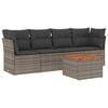 vidaXL Salon de jardin 5 pcs avec coussins gris r&eacute;sine tress&eacute;e