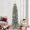 vidaXL Arbre de Noël artificiel slim avec 300 LED Vert et blanc 210 cm