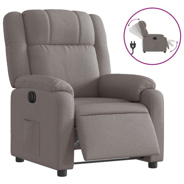 vidaXL Fauteuil inclinable &eacute;lectrique Taupe Tissu