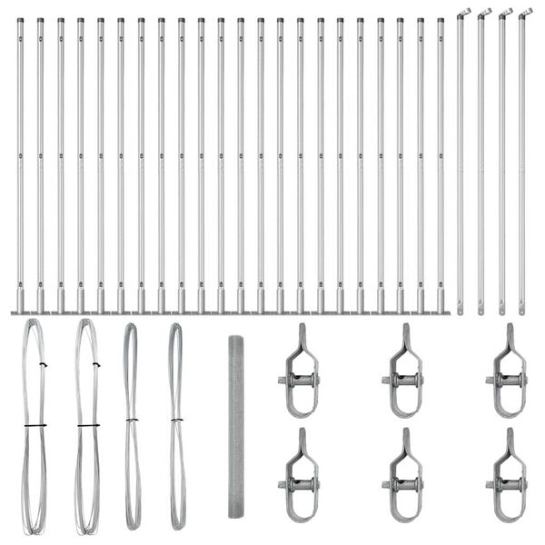 vidaXL Poteau de cl&ocirc;ture. Argent&eacute; 50 x 1,5 m (maille 19 x 19 mm) Acier