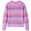 Pull-over rayé tricoté pour enfants lilas et rose 128