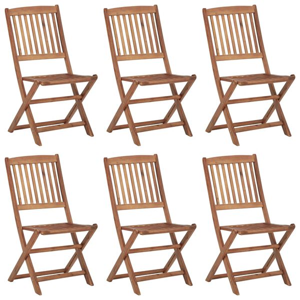 vidaXL Chaises pliables de jardin lot de 6 avec coussins Bois d'acacia