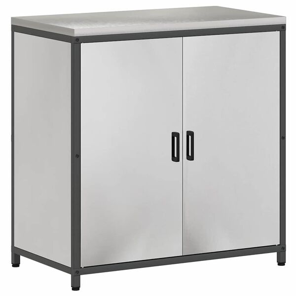 vidaXL Rangement de cuisine avec &eacute;tag&egrave;re Argent 60 x 50 x 92 cm Acier