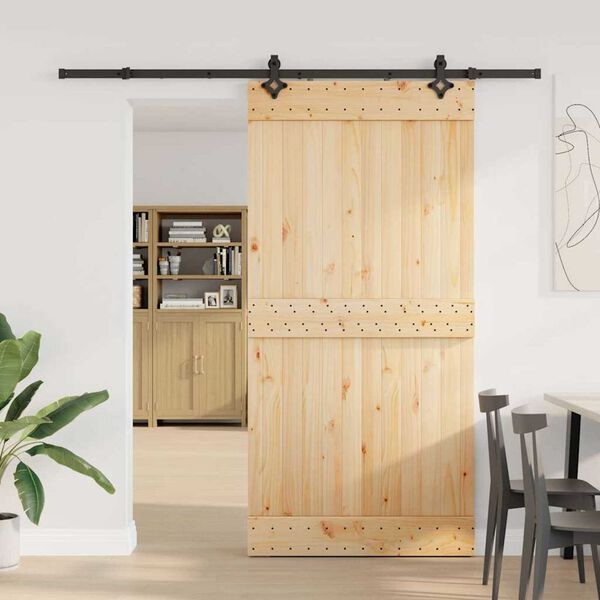 vidaXL Porte coulissante et kit de quincaillerie 100x210 cm pin massif