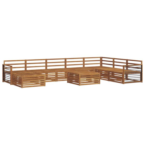 vidaXL Ensembles de canap&eacute;s 9 pcs Naturel Bois d'Acacia Massif