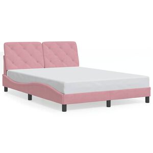 vidaXL Cadre de lit sans matelas rose 140x190 cm velours