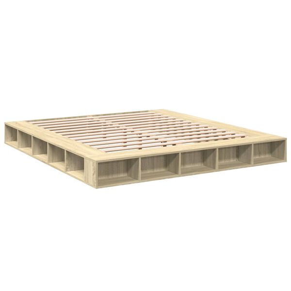 vidaXL Cadre de lit sans matelas ch&ecirc;ne sonoma 200x200 cm