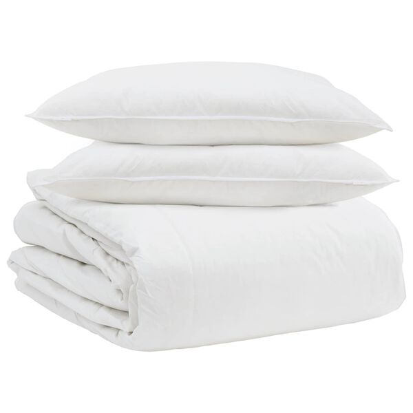 vidaXL Ensemble de Duvet avec oreiller 3 pcs Blanc Plume de canard