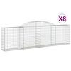 vidaXL Paniers à gabions arqués 8 pcs 300x30x80/100 cm fer galvanisé