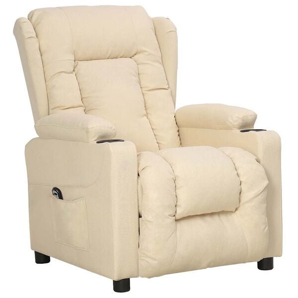 vidaXL Fauteuil Cr&egrave;me Tissu