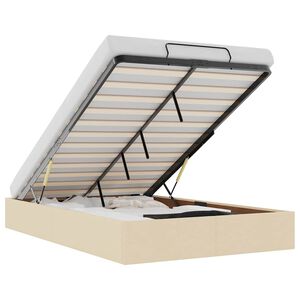 vidaXL Cadre de lit ottoman sans matelas cr&egrave;me 120x190 cm tissu