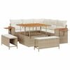 vidaXL Ensemble de canap&eacute; de jardin 8 pc Beige polyrotin
