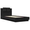 vidaXL Cadre de lit avec LED sans matelas noir 90x200 cm