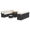 vidaXL Ensemble de canap&eacute; de jardin 11 pc Noir polyrotin