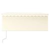 vidaXL Auvent automatique store capteur de vent et LED 3x2,5 m Cr&egrave;me
