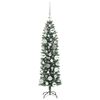 vidaXL Arbre de No&euml;l artificiel slim avec 150 LED Vert et blanc 120 cm