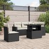 vidaXL Salon de jardin 6 pcs avec coussins noir r&eacute;sine tress&eacute;e