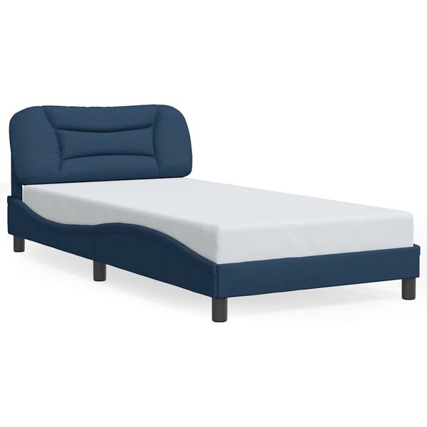 vidaXL Cadre de lit sans matelas Hvar bleu 100x200 cm tissu
