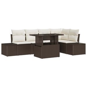 vidaXL Ensemble de canap&eacute; de jardin 6 pcs Marron Poly rotin