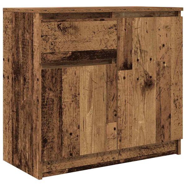 vidaXL Buffet avec tiroir vieux bois 71x35x65 cm bois d'ing&eacute;nierie