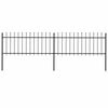 vidaXL Cl&ocirc;ture de jardin avec dessus en forme de lance en acier 337 x 80 cm Noir