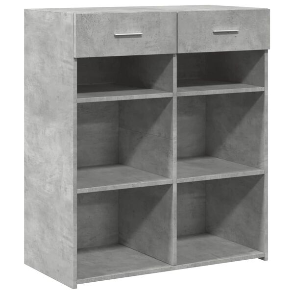 vidaXL Buffet gris béton 80x42,5x93 cm bois d'ingénierie