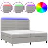 vidaXL Sommier &agrave; lattes de lit et matelas et LED Gris clair 200x200 cm