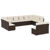 vidaXL Salon de jardin avec coussins 12 pcs marron r&eacute;sine tress&eacute;e