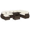 vidaXL Salon de jardin avec coussins 9 pcs marron r&eacute;sine tress&eacute;e