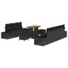 vidaXL Ensemble de canap&eacute; de jardin avec coussin 10 pcs Noir polyrotin