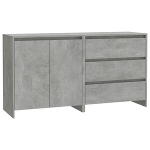 vidaXL Buffets 2 pcs Gris b&eacute;ton Bois d'ing&eacute;nierie