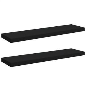 vidaXL &Eacute;tag&egrave;res murales flottantes 2 pcs noir 90x23,5x3,8 cm MDF