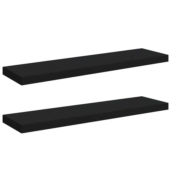 vidaXL &Eacute;tag&egrave;res murales flottantes 2 pcs noir 90x23,5x3,8 cm MDF