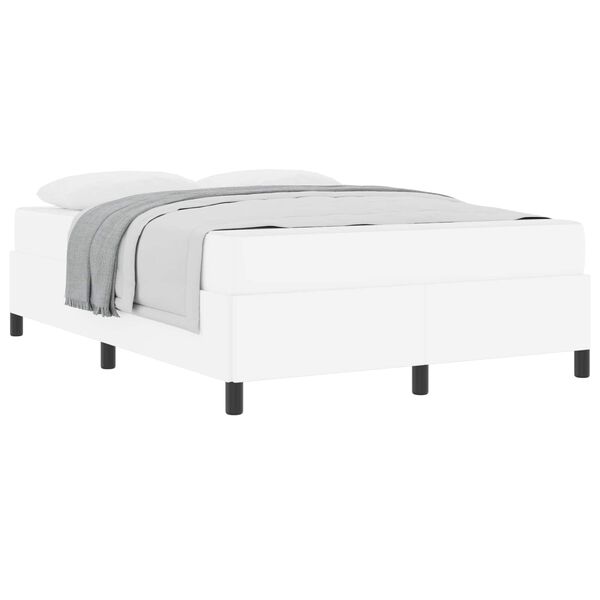 vidaXL Cadre de lit avec matelas Blanc 140 x 190 cm tissu