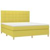 vidaXL Sommier &agrave; lattes de lit et matelas et LED Vert 180x200 cm Tissu