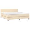 vidaXL Sommier &agrave; lattes de lit avec matelas Cr&egrave;me 180x200 cm Tissu