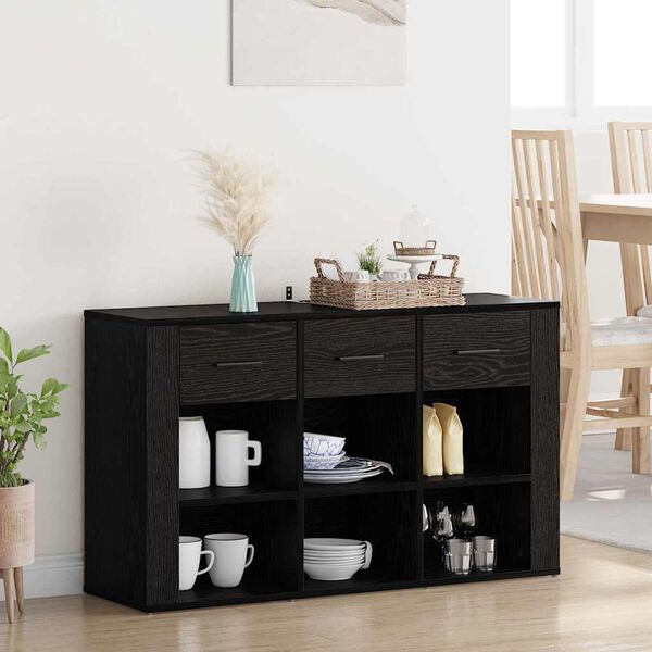 vidaXL Buffet Ch&ecirc;ne noir 100 x 30 x 59,5 cm Bois d'ing&eacute;nierie