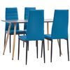 vidaXL Ensemble de salle &agrave; manger 5 pcs Similicuir Bleu marine