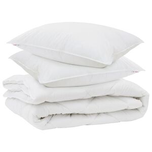 vidaXL Duvet toutes saisons avec oreiller 3 pcs Blanc Microfibre