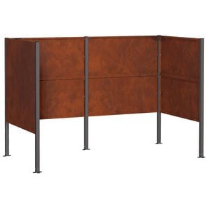 vidaXL &Eacute;cran pour poubelle 167 x 85 x 113 cm Acier patin&eacute; Rouill&eacute;